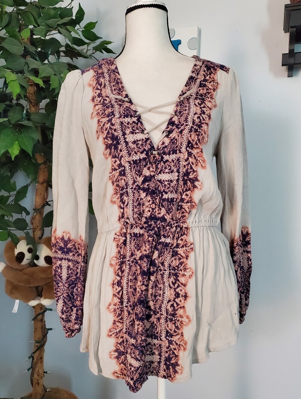 FREE PEOPLE Wildest Moments Tunic Boho Peasant Babydoll M